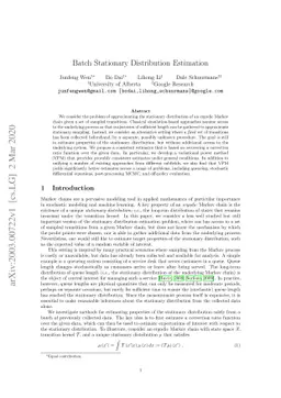 Batch Stationary Distribution Estimation