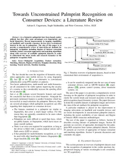 Towards Unconstrained Palmprint Recognition on Consumer Devices: a
  Literature Review