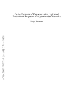 On the Existence of Characterization Logics and Fundamental Properties
  of Argumentation Semantics