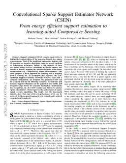 Convolutional Sparse Support Estimator Network (CSEN) From energy
  efficient support estimation to learning-aided Compressive Sensing