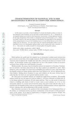 Characterisation of rational and NURBS developable surfaces in Computer
  Aided Design