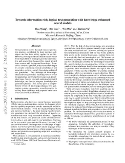 Towards information-rich, logical text generation with
  knowledge-enhanced neural models