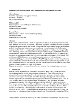 Realistic River Image Synthesis using Deep Generative Adversarial
  Networks