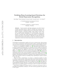 Verifying Deep Learning-based Decisions for Facial Expression
  Recognition