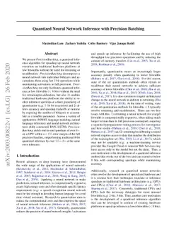 Quantized Neural Network Inference with Precision Batching