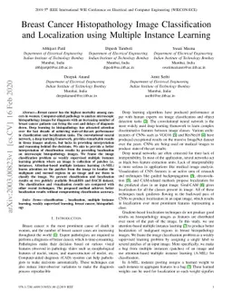 Breast Cancer Histopathology Image Classification and Localization using
  Multiple Instance Learning