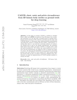 CALVIS: chest, waist and pelvis circumference from 3D human body meshes
  as ground truth for deep learning