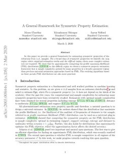 A General Framework for Symmetric Property Estimation