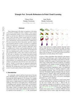 Triangle-Net: Towards Robustness in Point Cloud Learning