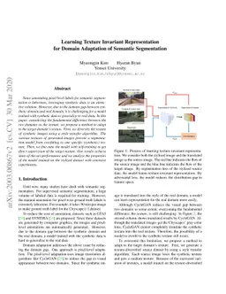 Learning Texture Invariant Representation for Domain Adaptation of
  Semantic Segmentation