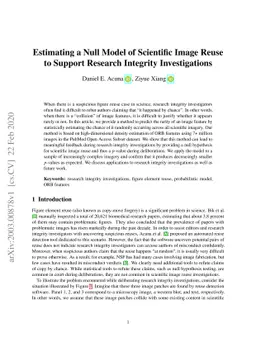 Estimating a Null Model of Scientific Image Reuse to Support Research
  Integrity Investigations