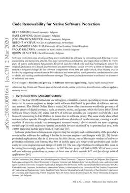 Code Renewability for Native Software Protection