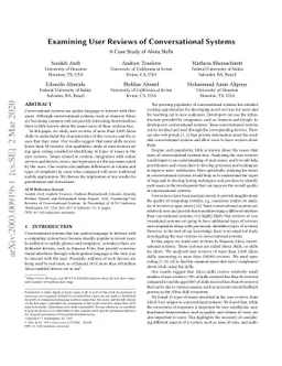 Examining user reviews of conversational systems: a case study of Alexa
  skills