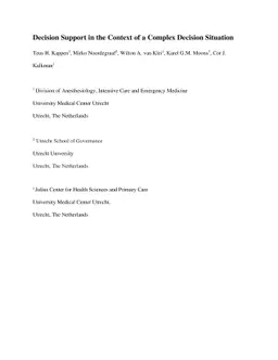 Decision Support in the Context of a Complex Decision Situation