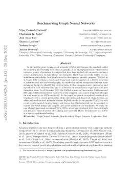 Benchmarking Graph Neural Networks