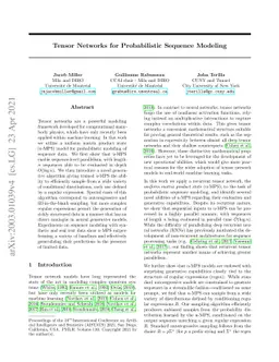 Tensor Networks for Probabilistic Sequence Modeling