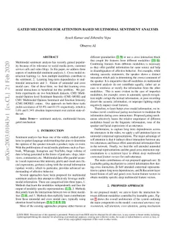Gated Mechanism for Attention Based Multimodal Sentiment Analysis