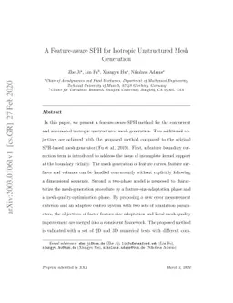 A Feature-aware SPH for Isotropic Unstructured Mesh Generation