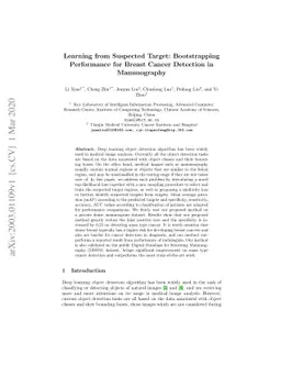Learning from Suspected Target: Bootstrapping Performance for Breast
  Cancer Detection in Mammography