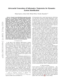 Adversarial Generation of Informative Trajectories for Dynamics System
  Identification