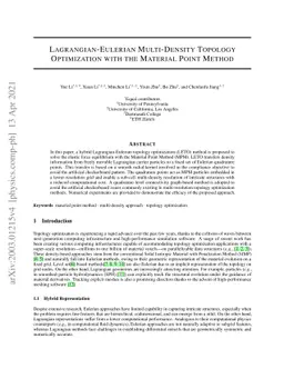 Lagrangian-Eulerian Multi-Density Topology Optimization with the
  Material Point Method