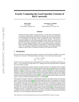 Exactly Computing the Local Lipschitz Constant of ReLU Networks