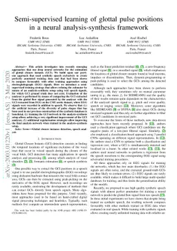 Semi-supervised learning of glottal pulse positions in a neural
  analysis-synthesis framework