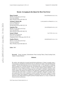 Iterative Averaging in the Quest for Best Test Error