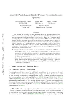 Massively Parallel Algorithms for Distance Approximation and Spanners