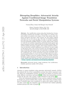 Disrupting Deepfakes: Adversarial Attacks Against Conditional Image
  Translation Networks and Facial Manipulation Systems
