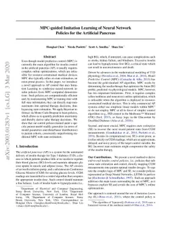 MPC-guided Imitation Learning of Neural Network Policies for the
  Artificial Pancreas