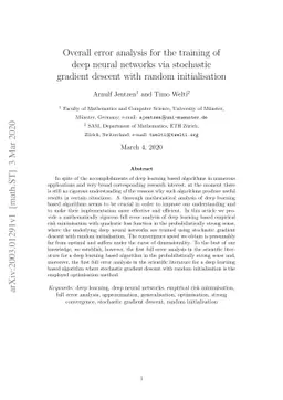 Overall error analysis for the training of deep neural networks via
  stochastic gradient descent with random initialisation