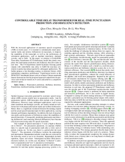 Controllable Time-Delay Transformer for Real-Time Punctuation Prediction
  and Disfluency Detection