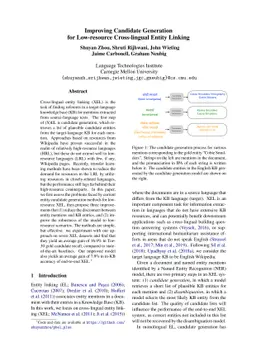 Improving Candidate Generation for Low-resource Cross-lingual Entity
  Linking