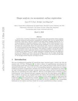 Shape analysis via inconsistent surface registration