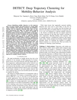 DETECT: Deep Trajectory Clustering for Mobility-Behavior Analysis