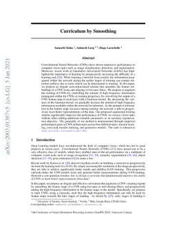Curriculum By Smoothing