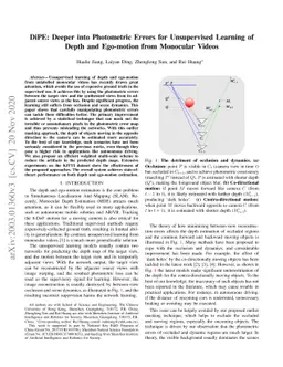 DiPE: Deeper into Photometric Errors for Unsupervised Learning of Depth
  and Ego-motion from Monocular Videos