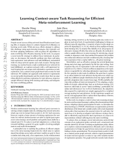 Learning Context-aware Task Reasoning for Efficient Meta-reinforcement
  Learning