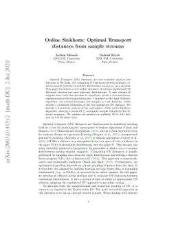 Online Sinkhorn: Optimal Transport distances from sample streams