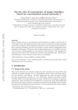 On the rate of convergence of image classifiers based on convolutional
  neural networks