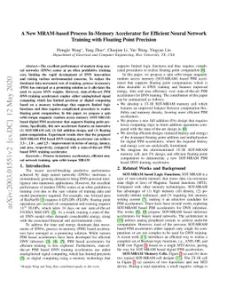 A New MRAM-based Process In-Memory Accelerator for Efficient Neural
  Network Training with Floating Point Precision