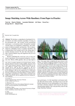 Image Matching across Wide Baselines: From Paper to Practice