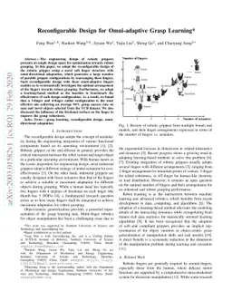 Reconfigurable Design for Omni-adaptive Grasp Learning