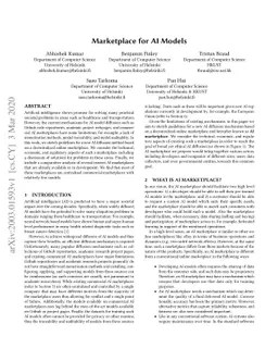 Marketplace for AI Models