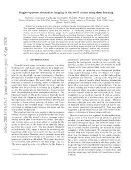 Single-exposure absorption imaging of ultracold atoms using deep
  learning