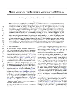 Model Assertions for Monitoring and Improving ML Models