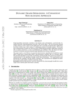 Dynamic Graph Operations: A Consistent Non-blocking Approach