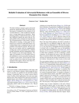 Reliable evaluation of adversarial robustness with an ensemble of
  diverse parameter-free attacks