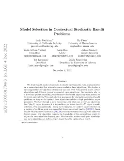 Model Selection in Contextual Stochastic Bandit Problems